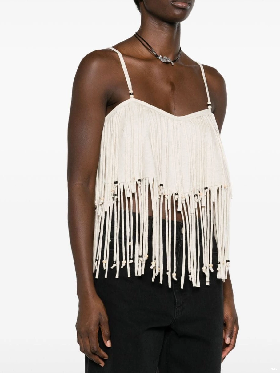 Cheap bead-detail top Women Monsoon crop Alanui fringed 0426